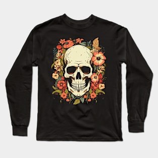 skull and flowers Long Sleeve T-Shirt